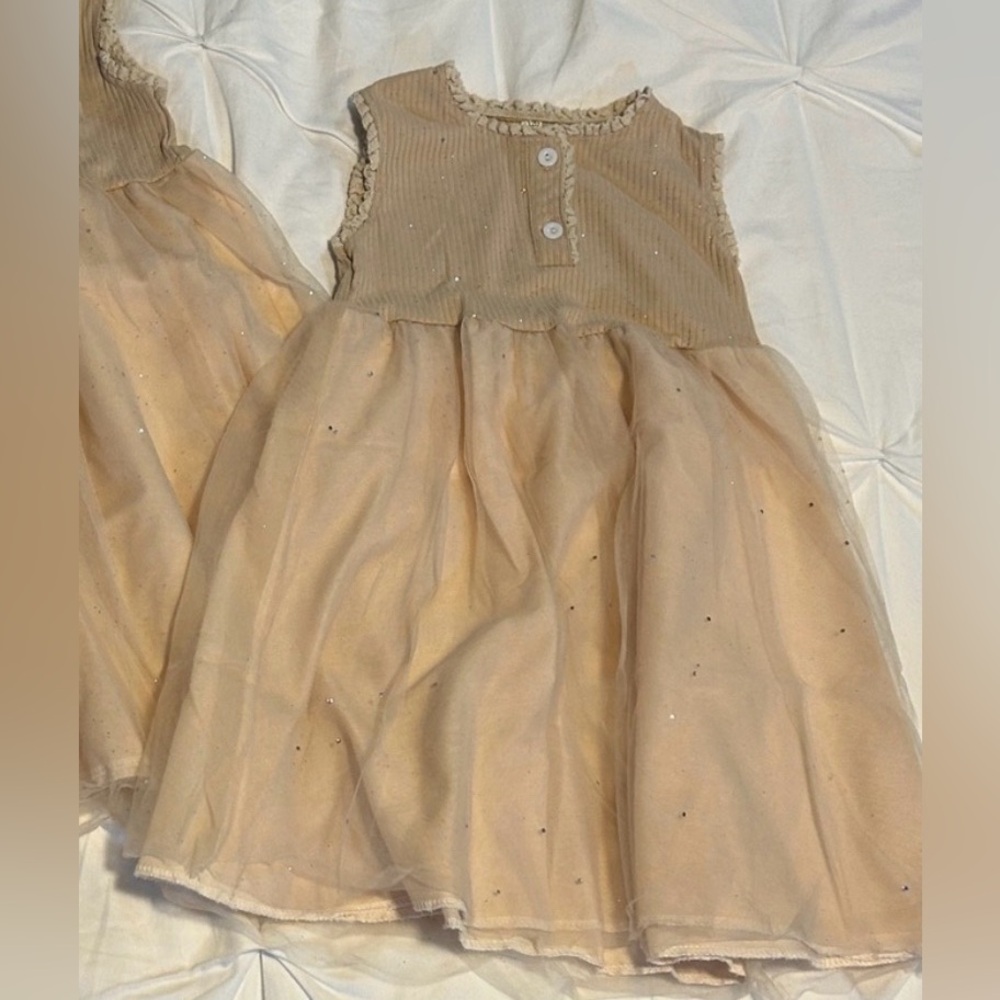 Charming Cream Kids Dress Set